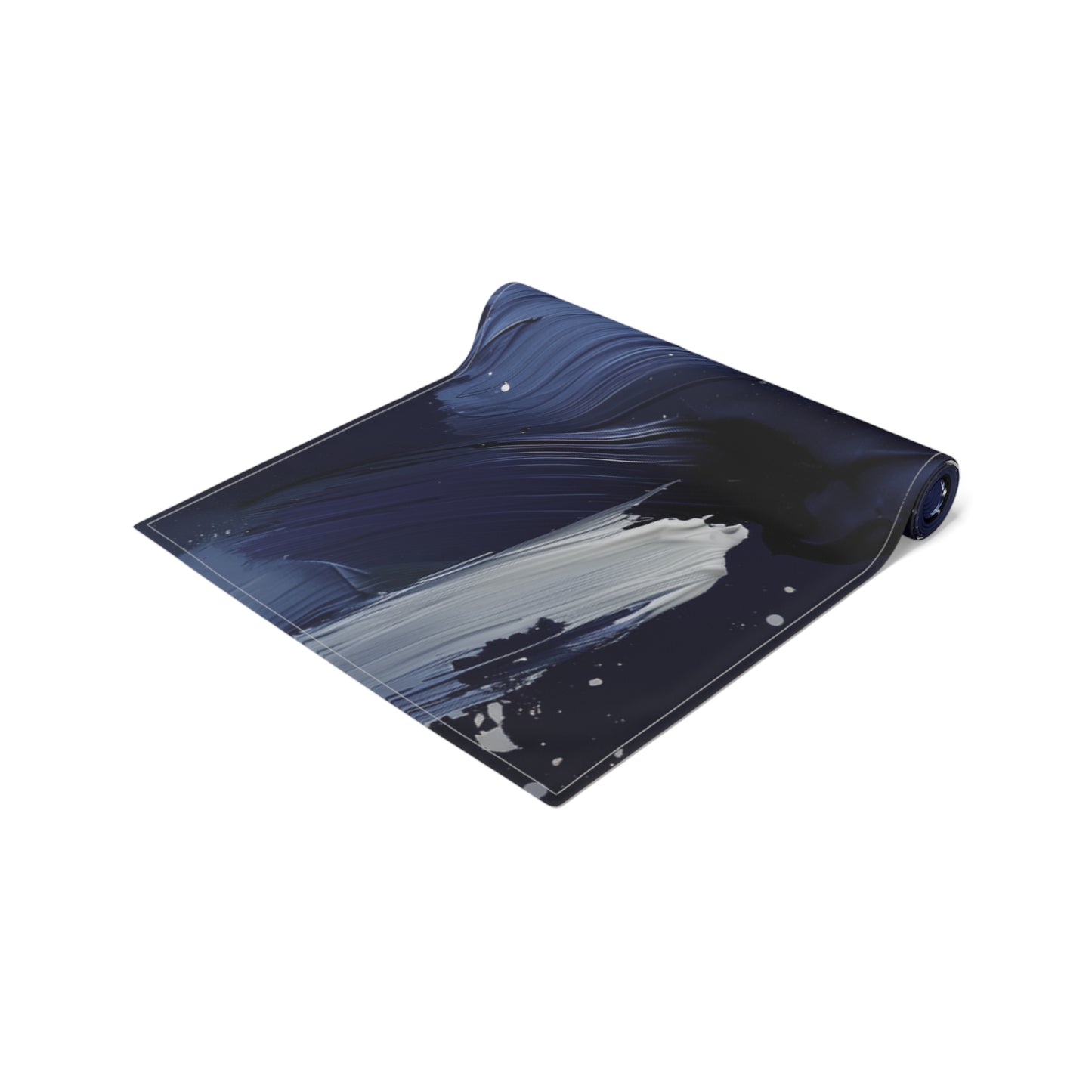 Brushstroke Table Runner, Blue, Black, and White (Cotton, Poly)