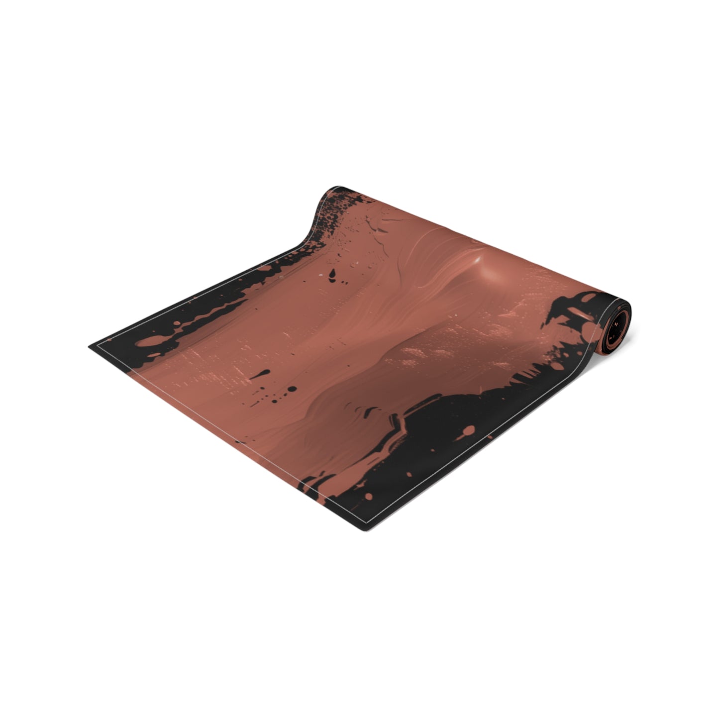 Brushstroke Table Runner, Black and Red (Cotton, Poly)