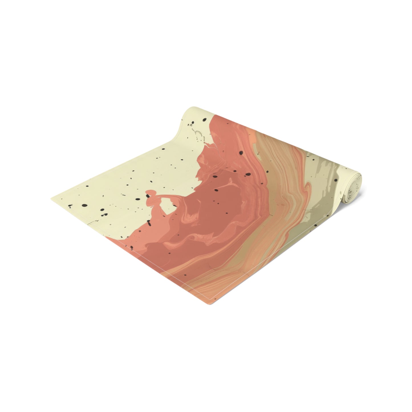 Brushstroke Table Runner, Creme and Orange (Cotton, Poly)