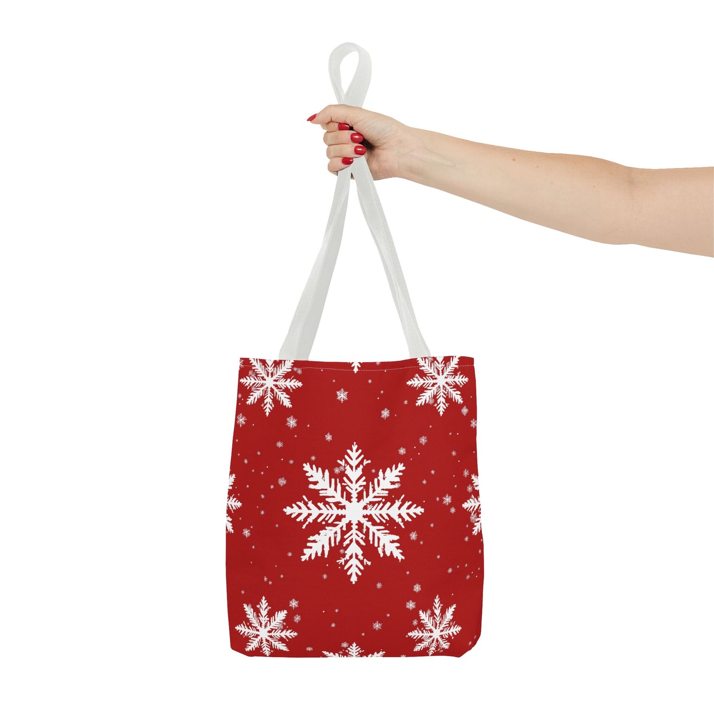 Crimson Snowflake Tote Bag