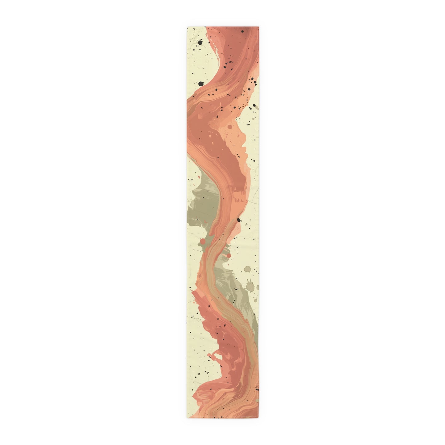 Brushstroke Table Runner, Creme and Orange (Cotton, Poly)