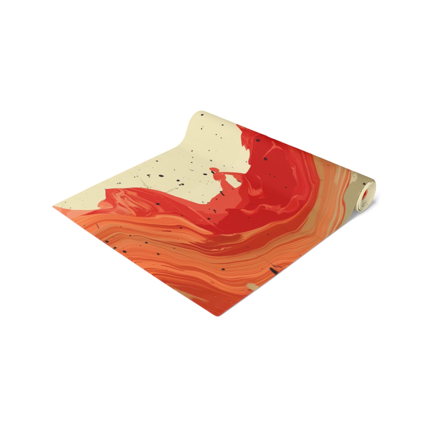 Brushstroke Table Runner, Creme and Orange (Cotton, Poly)