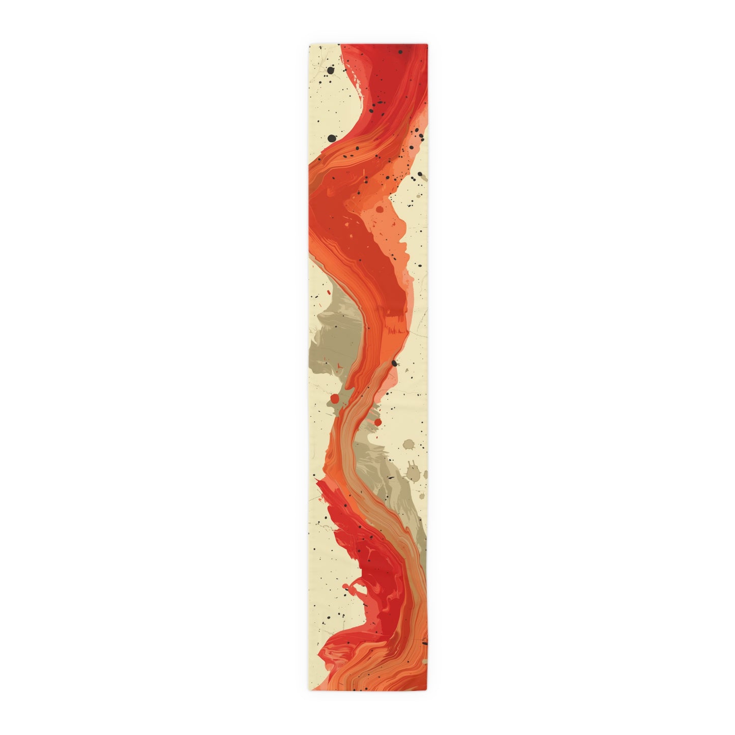 Brushstroke Table Runner, Creme and Orange (Cotton, Poly)