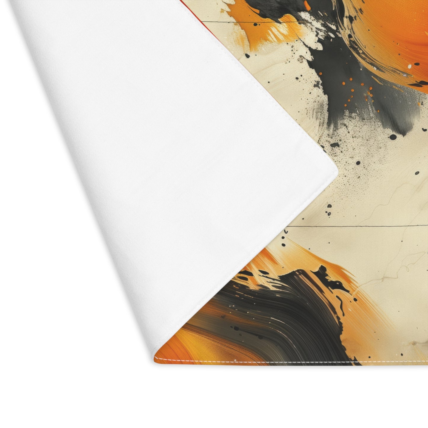 Brushstroke Placemat (Creme, Orange, and Charcoal), 1pc