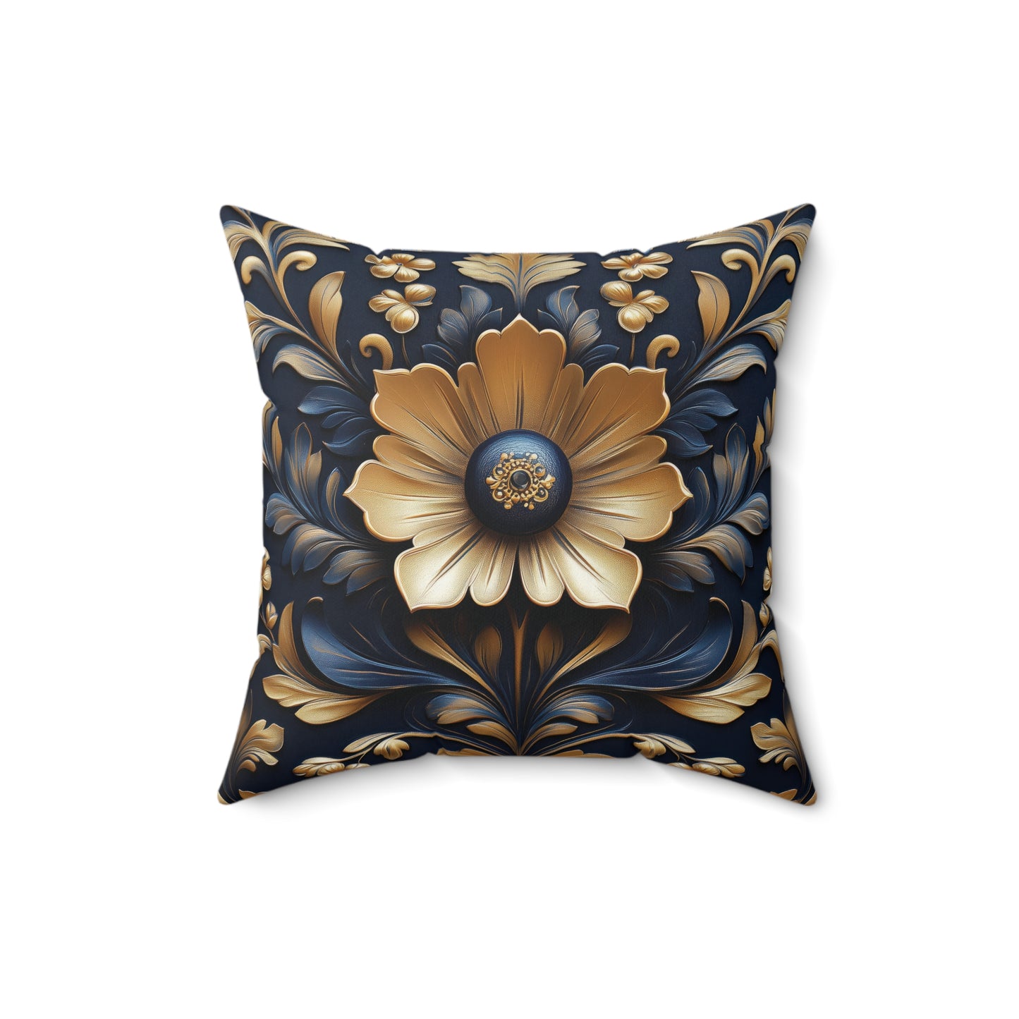 Elegant Floral Spun Polyester Square Pillow