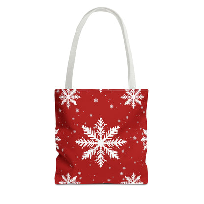 Crimson Snowflake Tote Bag