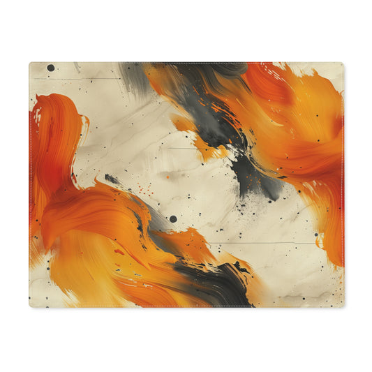 Brushstroke Placemat (Creme, Orange, and Charcoal), 1pc