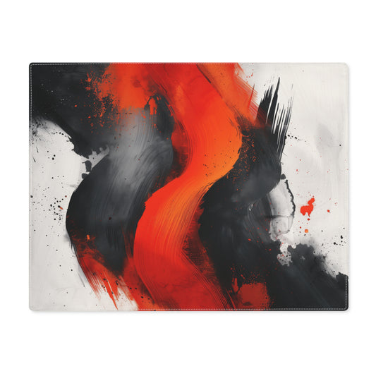 Brushstroke Placemat (Red, Black, and White), 1pc