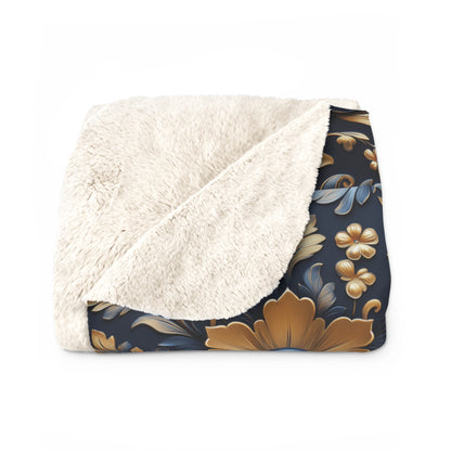Elegant Floral Sherpa Fleece Blanket – Cozy Decorative Throw for Home. Perfect Gift for Any Occasion