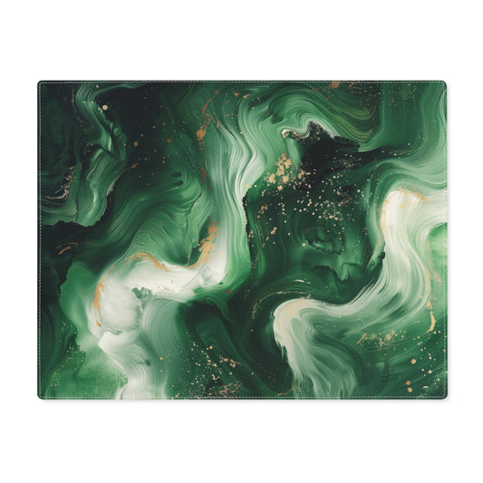 Brushstroke Placemat (Green, Gold, and White), 1pc