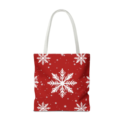 Crimson Snowflake Tote Bag