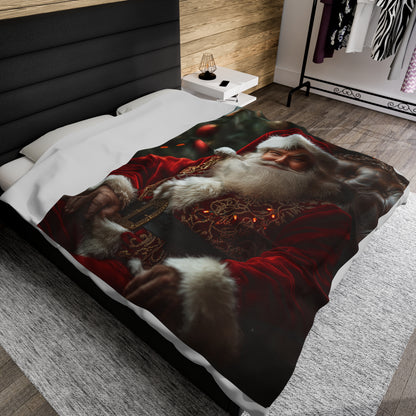 Jolly Santa Velveteen Blanket