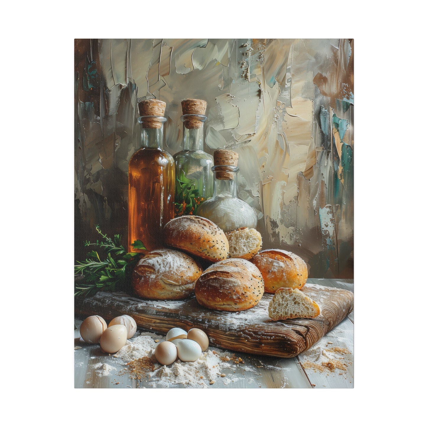 Bread and Oil Canvas Print