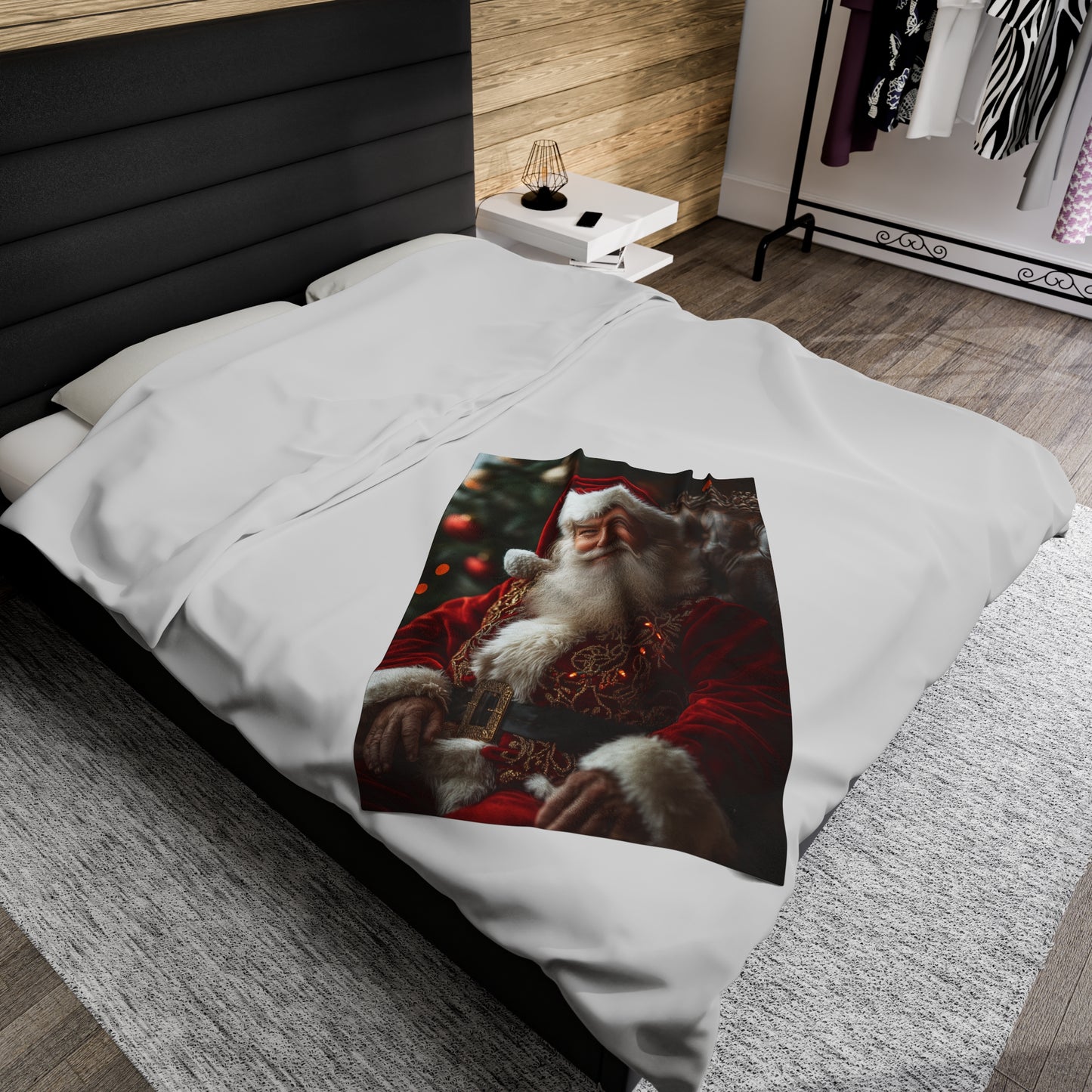 Jolly Santa Velveteen Blanket