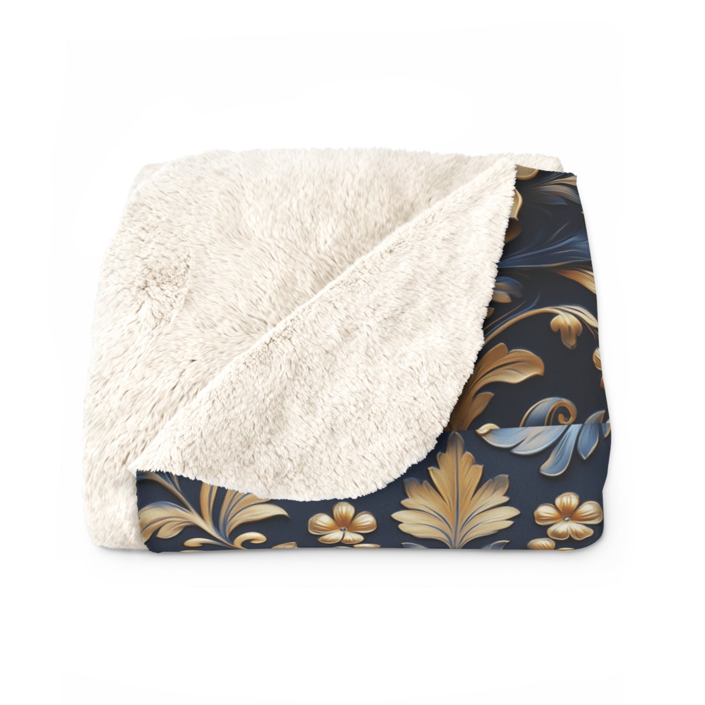 Elegant Floral Sherpa Fleece Blanket – Cozy Decorative Throw for Home. Perfect Gift for Any Occasion