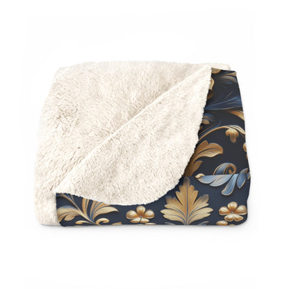 Elegant Floral Sherpa Fleece Blanket – Cozy Decorative Throw for Home. Perfect Gift for Any Occasion