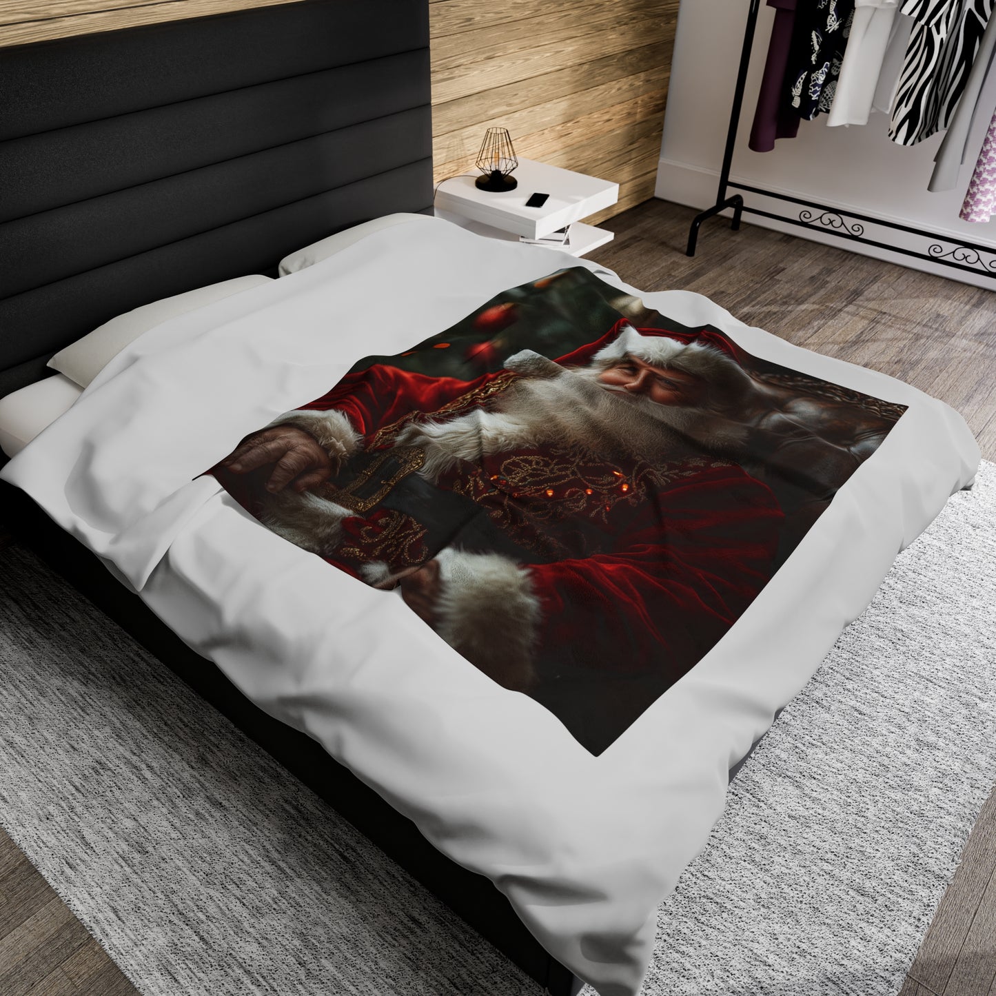Jolly Santa Velveteen Blanket
