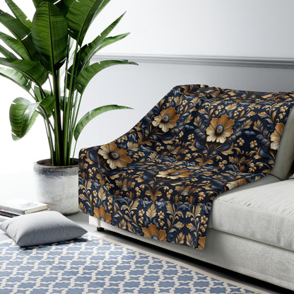 Elegant Floral Sherpa Fleece Blanket – Cozy Decorative Throw for Home. Perfect Gift for Any Occasion