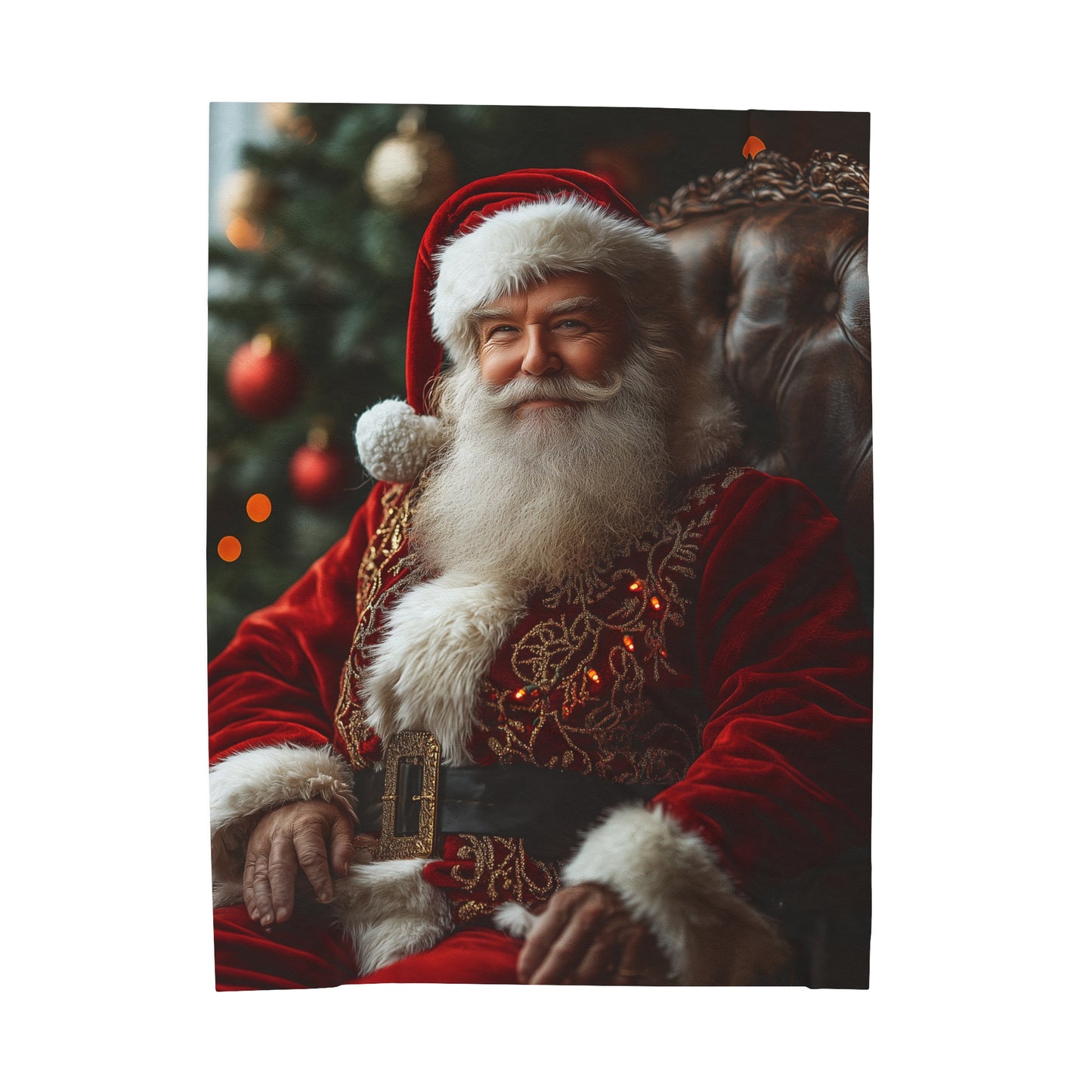 Jolly Santa Velveteen Blanket