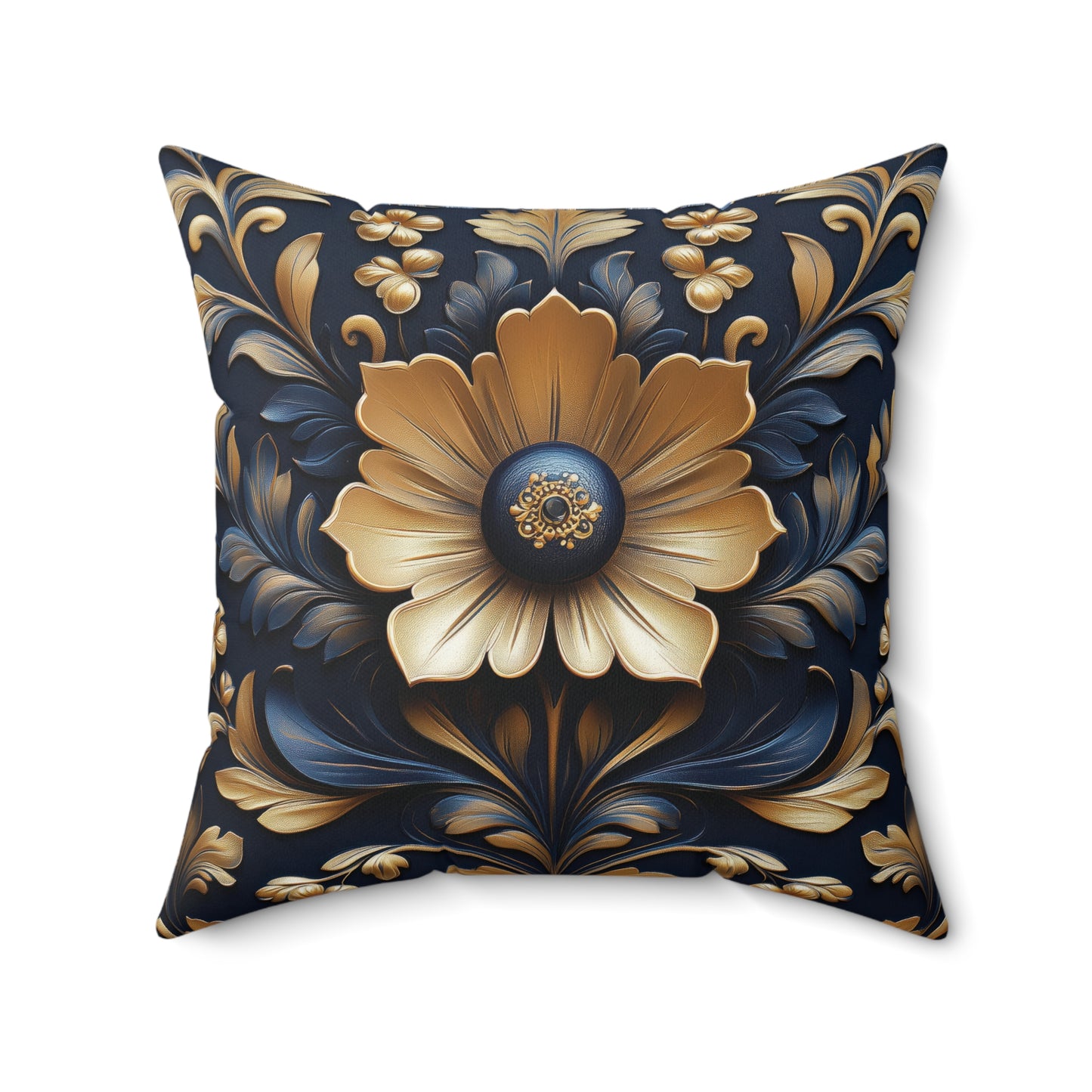 Elegant Floral Spun Polyester Square Pillow