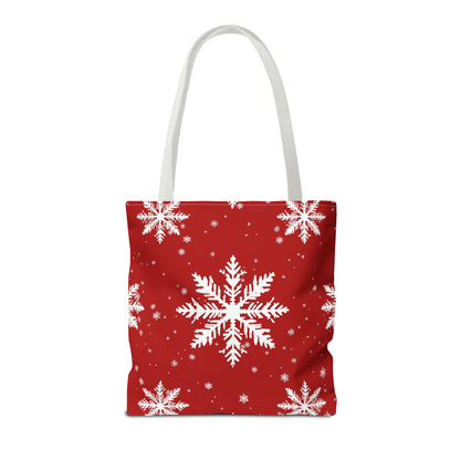 Crimson Snowflake Tote Bag