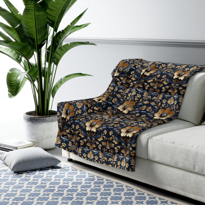Elegant Floral Sherpa Fleece Blanket – Cozy Decorative Throw for Home. Perfect Gift for Any Occasion