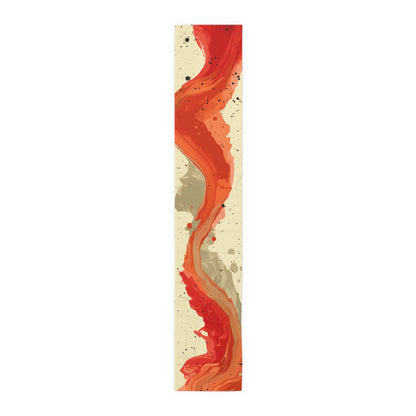 Brushstroke Table Runner, Creme and Orange (Cotton, Poly)
