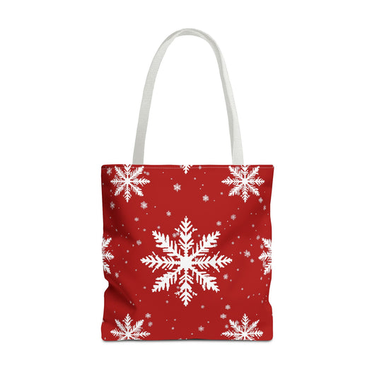 Crimson Snowflake Tote Bag