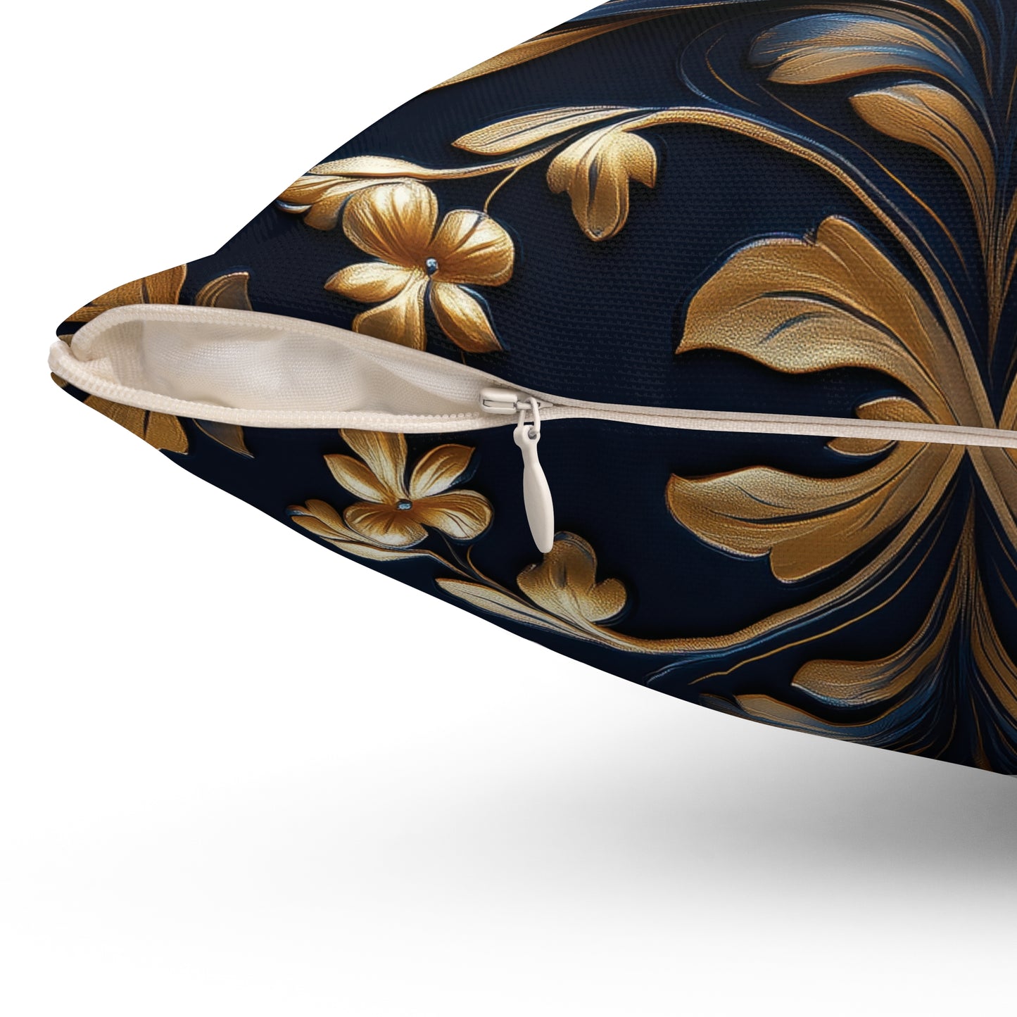 Elegant Floral Spun Polyester Square Pillow