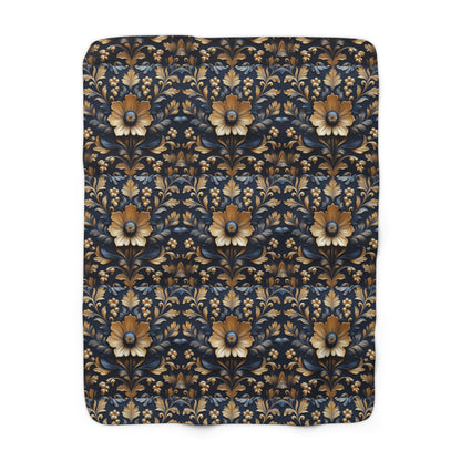 Elegant Floral Sherpa Fleece Blanket – Cozy Decorative Throw for Home. Perfect Gift for Any Occasion