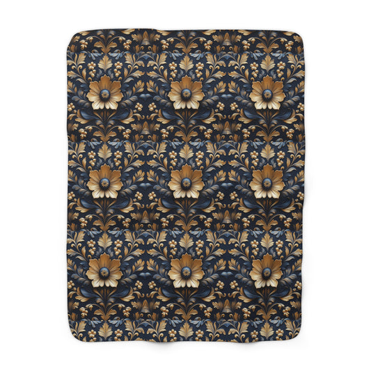 Elegant Floral Sherpa Fleece Blanket – Cozy Decorative Throw for Home. Perfect Gift for Any Occasion