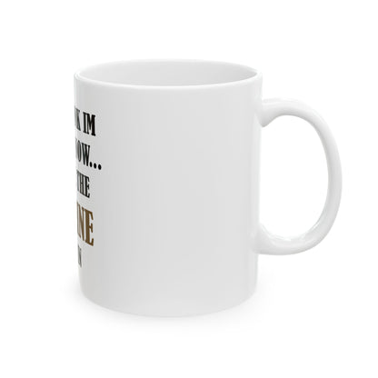 ☕ Sarcasm & Coffee Mug – "Wait Til the Caffeine Kicks In" Funny Morning Cup