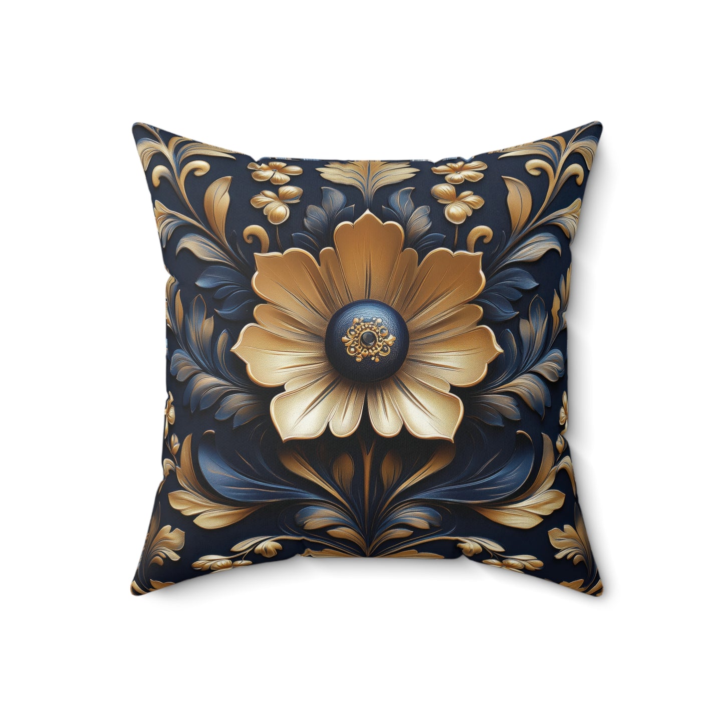 Elegant Floral Spun Polyester Square Pillow