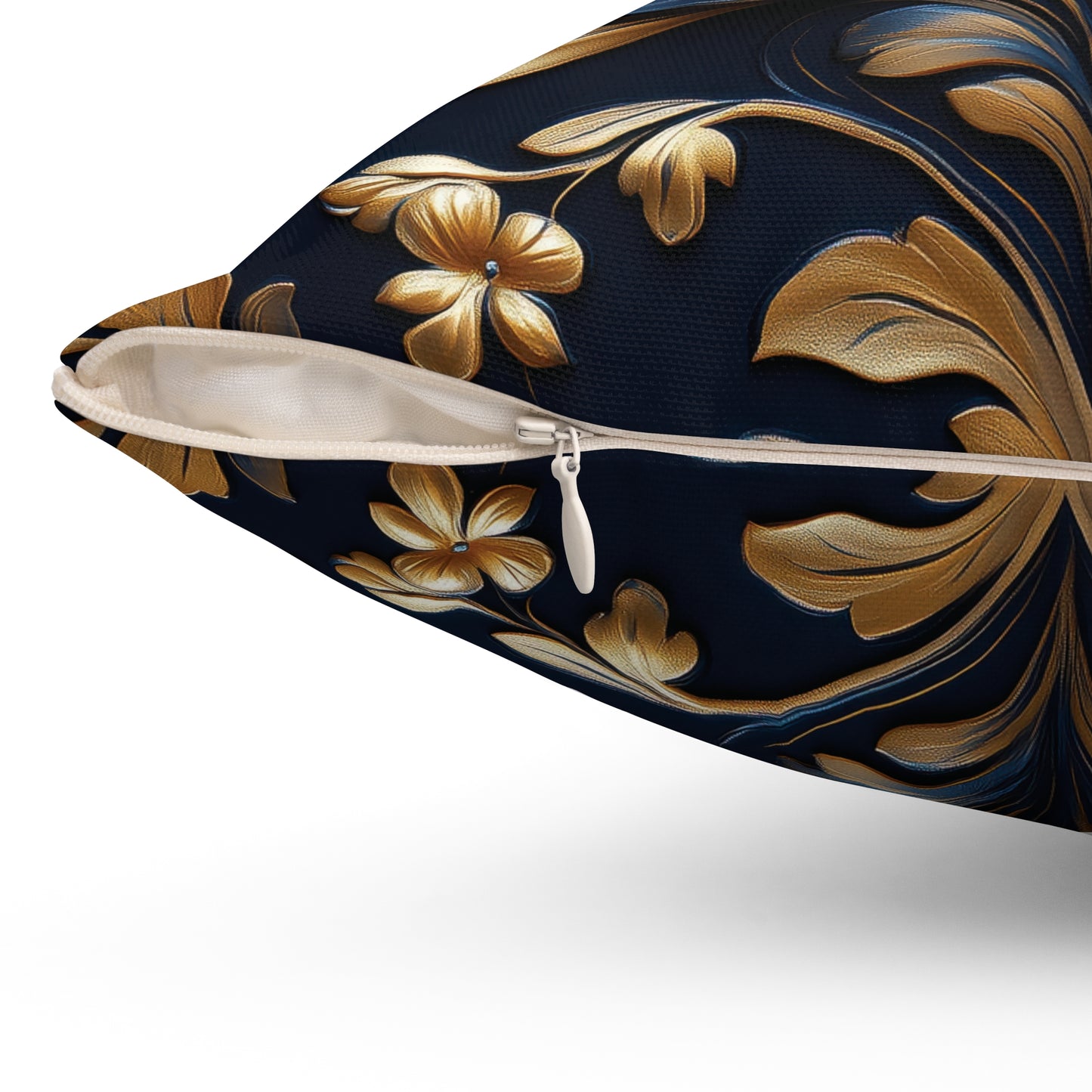 Elegant Floral Spun Polyester Square Pillow
