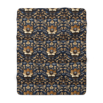 Elegant Floral Sherpa Fleece Blanket – Cozy Decorative Throw for Home. Perfect Gift for Any Occasion